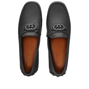 Gucci Men's Ayrton GG Logo Driving Shoe in Black